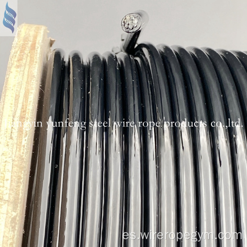 Cable de gimnasio con recubrimiento de TPU negro de alta calidad de 6.35 mm recubierto de TPU